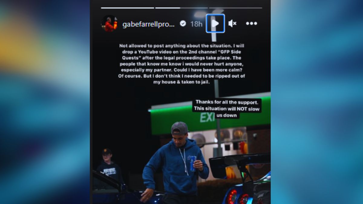 Screenshot of Gabe Farrell Recent Instagram Story